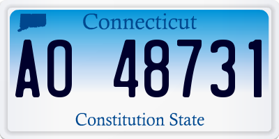 CT license plate AO48731