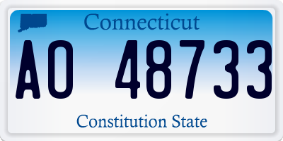 CT license plate AO48733