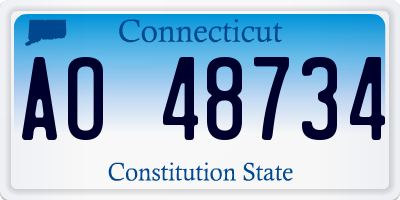 CT license plate AO48734