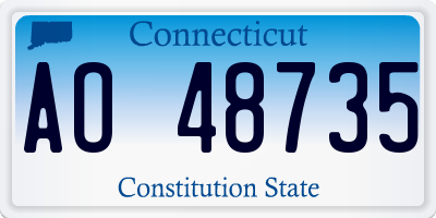 CT license plate AO48735