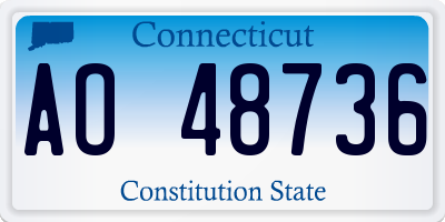 CT license plate AO48736