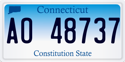 CT license plate AO48737