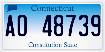 CT license plate AO48739