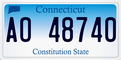 CT license plate AO48740