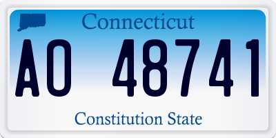 CT license plate AO48741