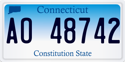 CT license plate AO48742