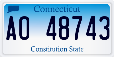 CT license plate AO48743