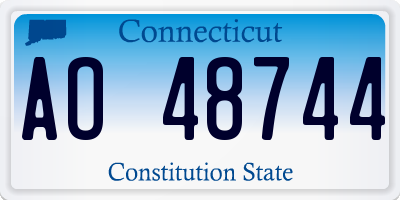 CT license plate AO48744