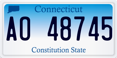 CT license plate AO48745