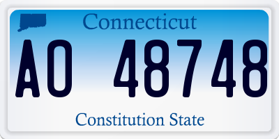 CT license plate AO48748