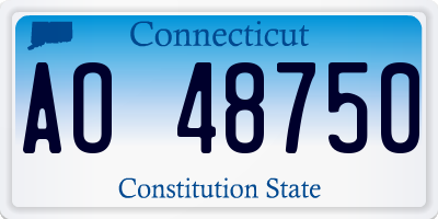 CT license plate AO48750