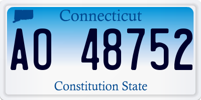 CT license plate AO48752