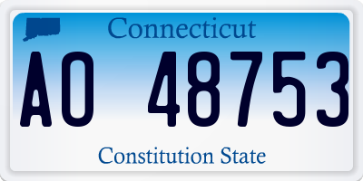 CT license plate AO48753