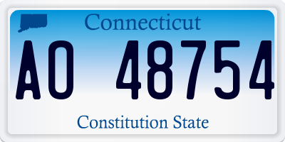 CT license plate AO48754