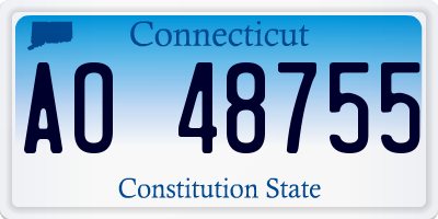 CT license plate AO48755