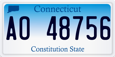 CT license plate AO48756