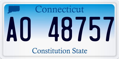 CT license plate AO48757