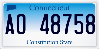 CT license plate AO48758