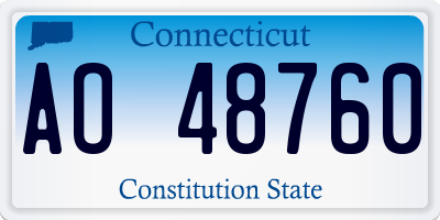 CT license plate AO48760