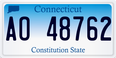 CT license plate AO48762