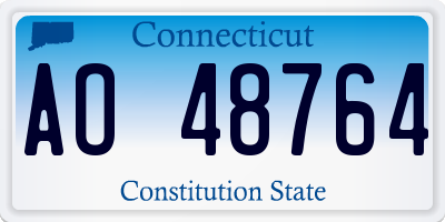 CT license plate AO48764