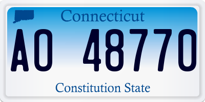 CT license plate AO48770