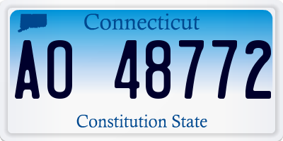 CT license plate AO48772