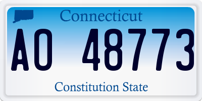 CT license plate AO48773