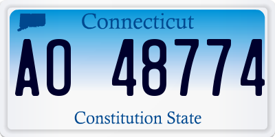 CT license plate AO48774