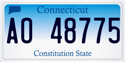 CT license plate AO48775