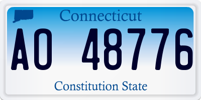 CT license plate AO48776