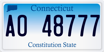 CT license plate AO48777