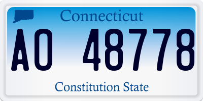 CT license plate AO48778