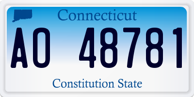 CT license plate AO48781