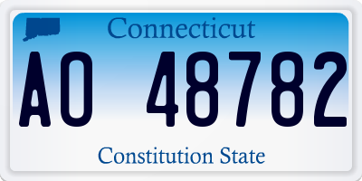 CT license plate AO48782