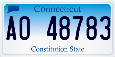 CT license plate AO48783