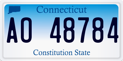 CT license plate AO48784