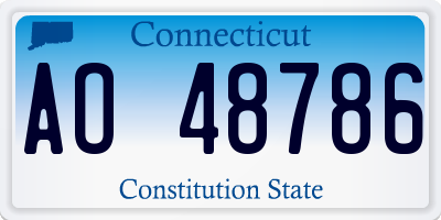 CT license plate AO48786