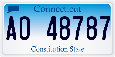 CT license plate AO48787