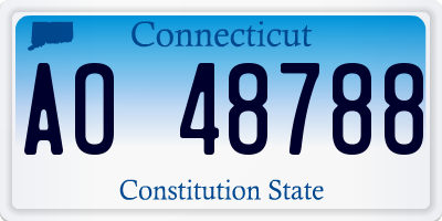 CT license plate AO48788