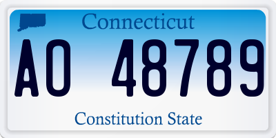 CT license plate AO48789