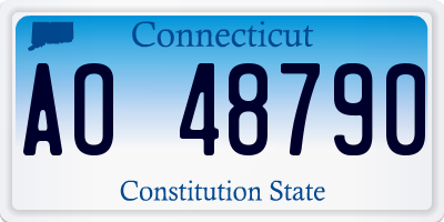 CT license plate AO48790