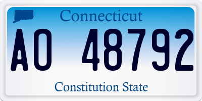 CT license plate AO48792