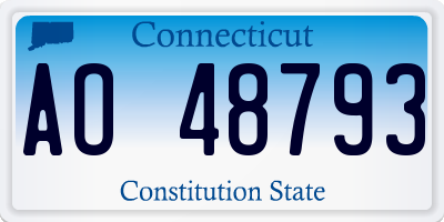 CT license plate AO48793