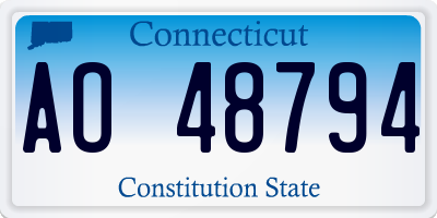 CT license plate AO48794