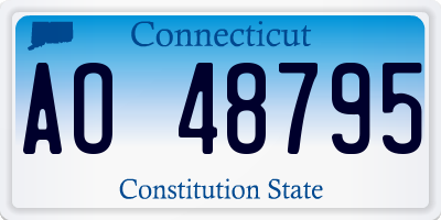 CT license plate AO48795