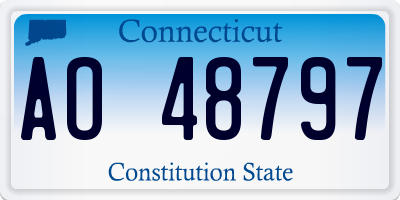 CT license plate AO48797