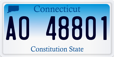 CT license plate AO48801