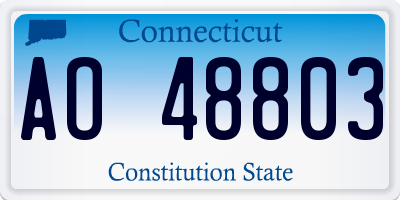 CT license plate AO48803