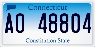 CT license plate AO48804